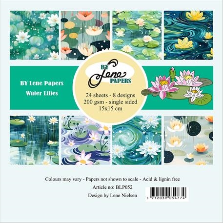 By Lene paperpad Water lilies 3x8design 15x15cm 200g